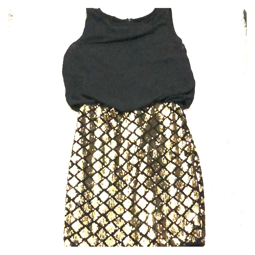 Black and gold dress
